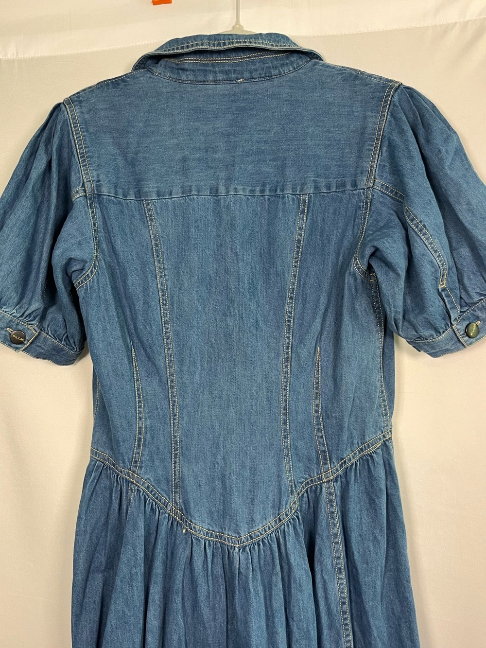 Anthropologie Pilcro short sleeve denim western midi button shirt dress sz 10 - Picture 7 of 9